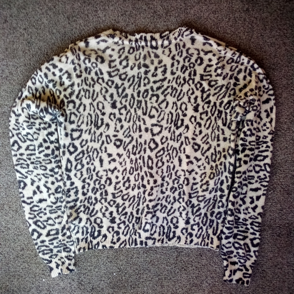 Leopard Print Acrylic Sweater - Picture 2 of 2